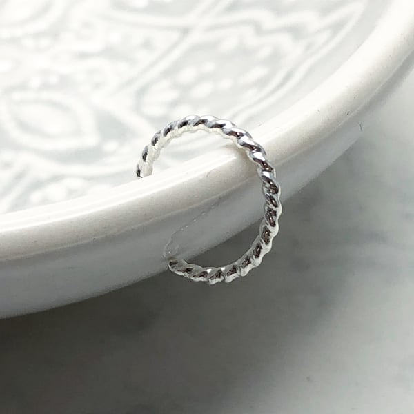 Twisted Ear Cuff Sterling Silver