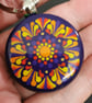 Hand Painted Dot Mandala Key Ring - Image 1