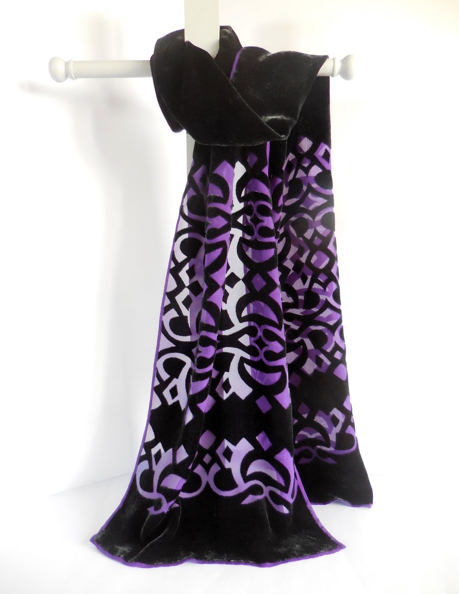 Limited Edition silk viscose devoré velvet scarf