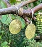  Hammered Brass Circle Dangle Earrings  - Image 3