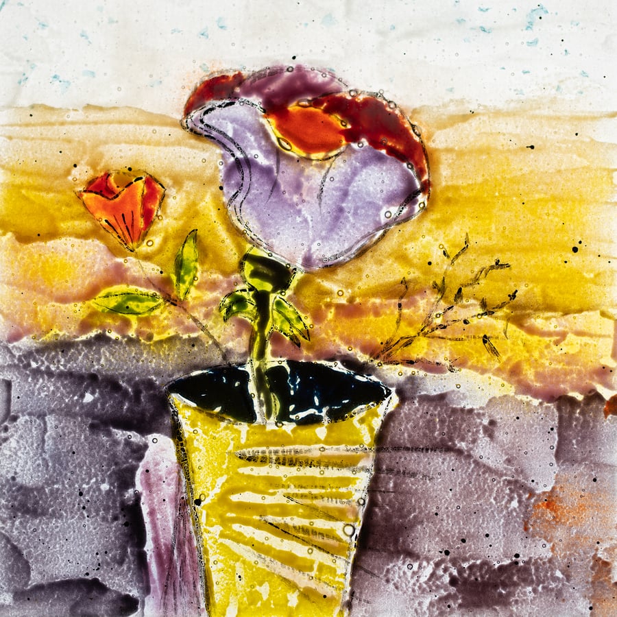 Vase at Sunset Art Card