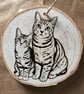 Personalised Custom Pet Portrait on a Beech Wood Slice (6-10cm) - Image 2
