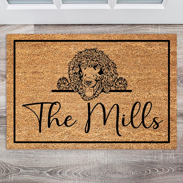 Irish Water Spaniel Door Mat - Personalised Irish Water Spaniel Welcome Mat 