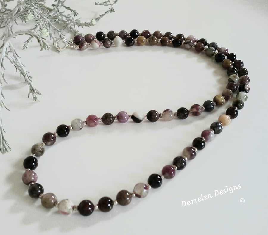Multicoloured Tourmaline Sterling Silver Necklace