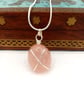 Wire-wrapped Natural Rose Quartz Tumble Stone 
