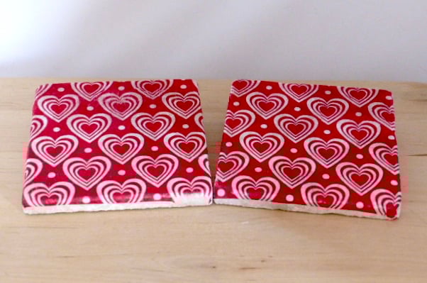 Marble 'Red Hearts' Coasters