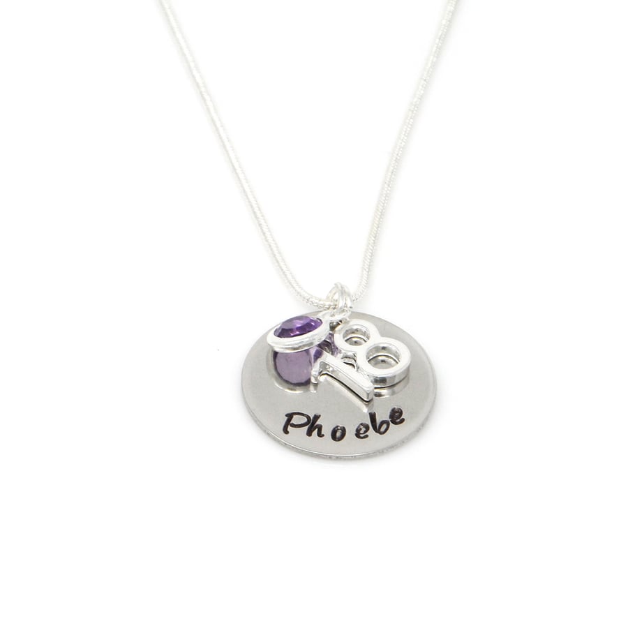 Personalised 18th Birthday Birthstone Necklace - Gift Boxed - Free Delivery