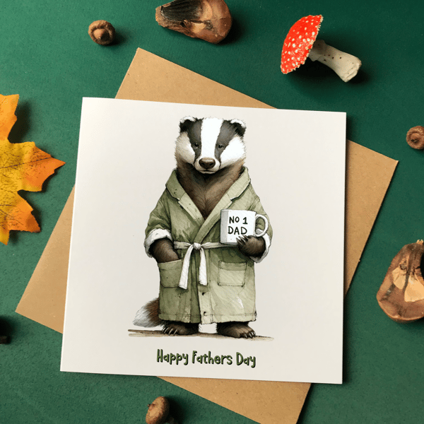 Badger Father's Day Card, Funny Father's Day Card