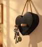 Rustic Handcrafted Wooden Heart Key Holder