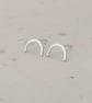 Recycled Sterling Silver Wire Arch Earrings – Handmade Shaped Wire Studs - Image 2