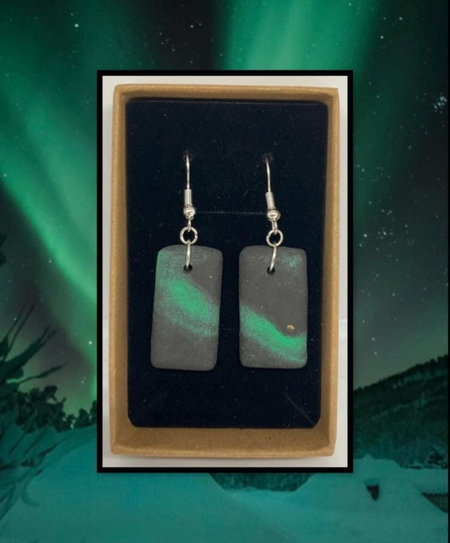 Northern lights lightweight clay earrings