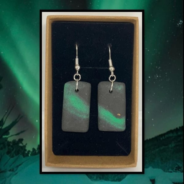 Northern lights lightweight clay earrings