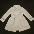 Girls’ Powder Blue Coat with Bow Detail and Pockets