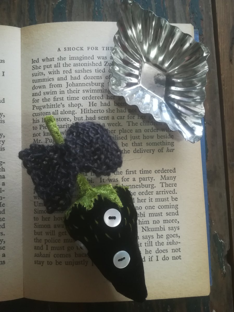 Velvet Strawberry brooch, handstitched, textile art brooch 