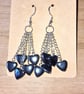 Hematite Inspired Heart Earrings, Handmade Artisan Jewellery, Unique Gift 