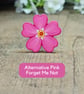 Pink Forget Me Not Pin, Handmade Remembrance Brooch, Sympathy Gift, Keepsake - Image 9