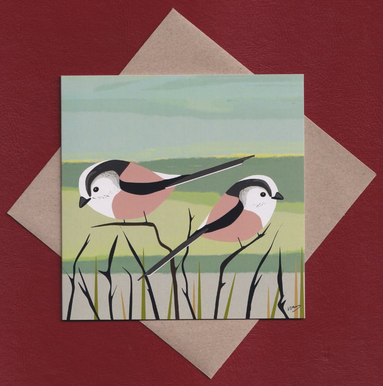 Greeting card - birds - gardens