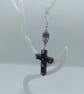 Black cross drop earrings  - Image 2