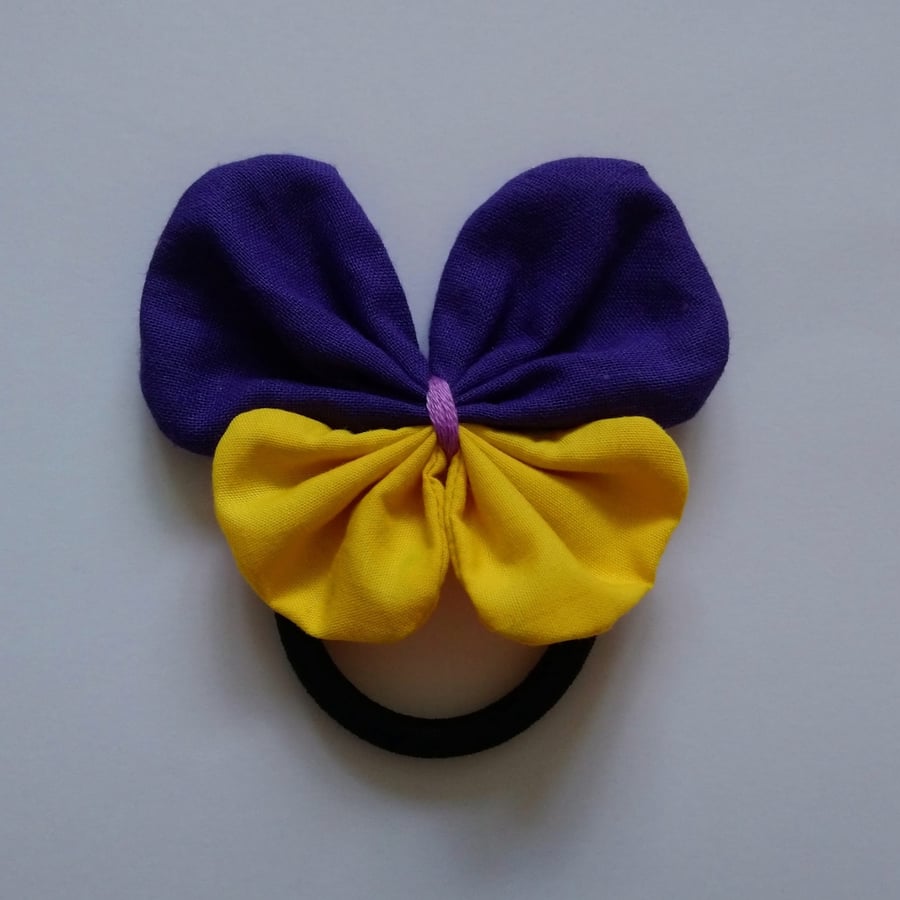 Purple and Yellow Butterfly Hair Bow