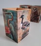 Handmade Decoupaged Wooden Holder with Birds - Image 1