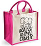 Against Animal Cruelty Elephant Midi Jute Shopper Canvas Lunch Bag Anti Cruelty  - Image 3