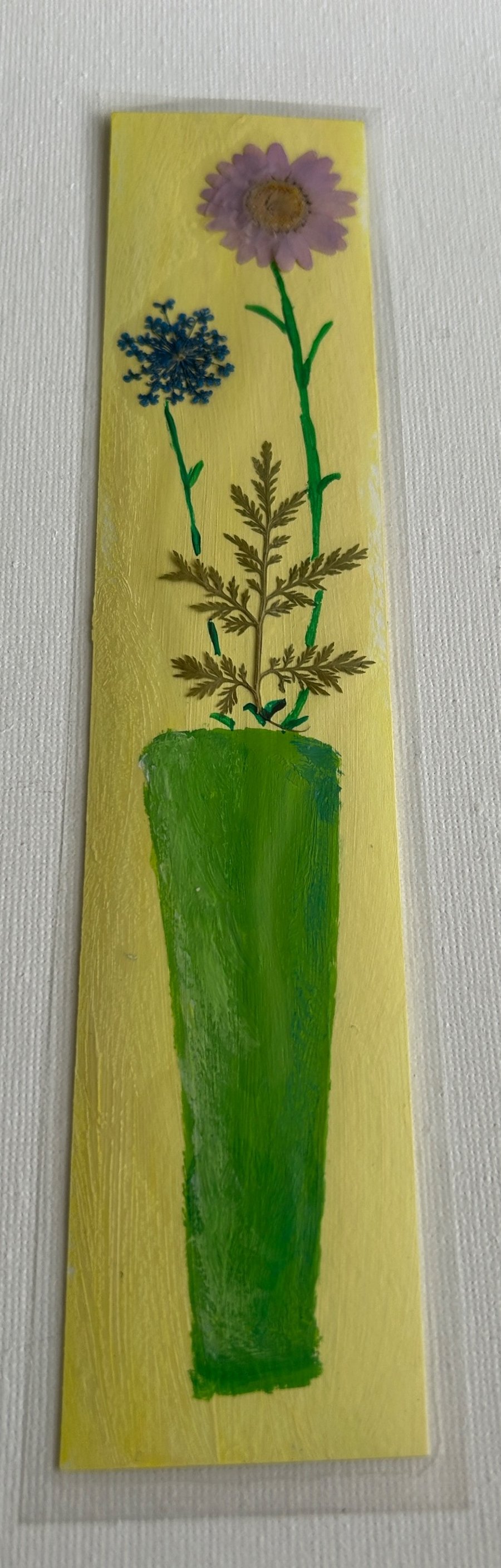 Handmade bookmark. Double sided, original artwork .floral design 