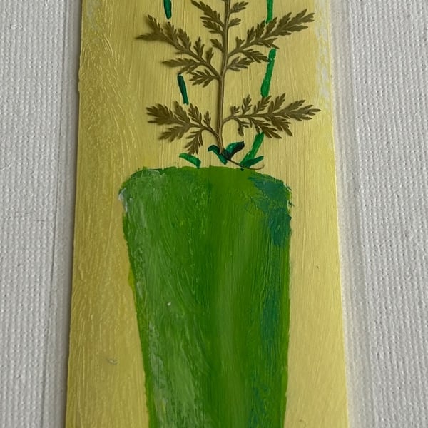Handmade bookmark. Double sided, original artwork .floral design 