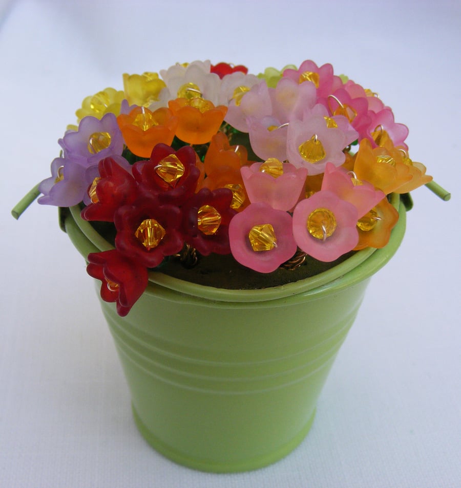 Colourful Bucket of tulips decoration