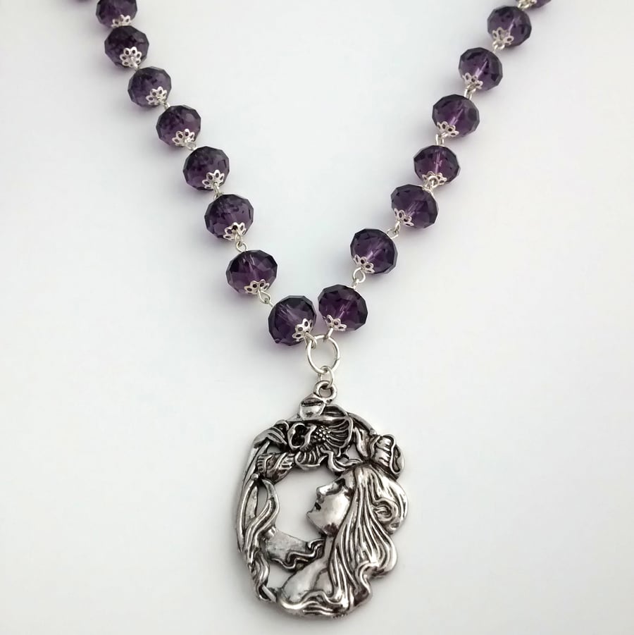 Art Nouveau Style Pendant Necklace