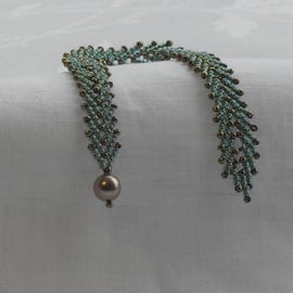 St Petersburg chain bracelet - aqua and bronze