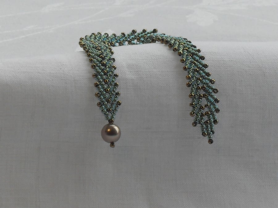 St Petersburg chain bracelet - aqua and bronze