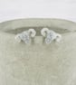 Titanium stud uterus acrylic stud earrings - Holographic glitter - Image 1