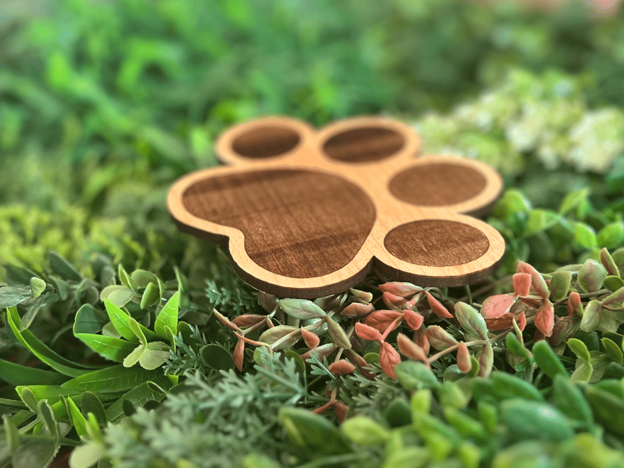 Set of 4 Dog Paw Coasters - laser cut dog print... - Folksy