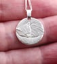 Cat Engraved Sterling Silver Coin Necklace - Image 2