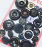 24 Vintage Navy Blue Buttons - Image 2