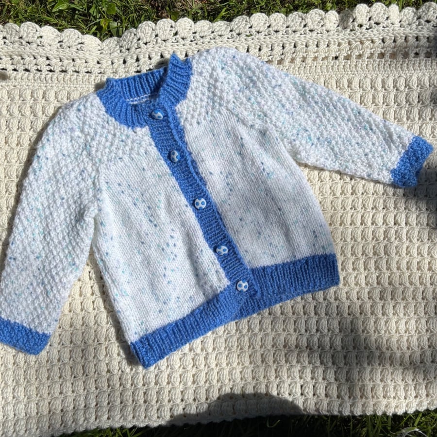 Blue marl cardigan 12-18mo