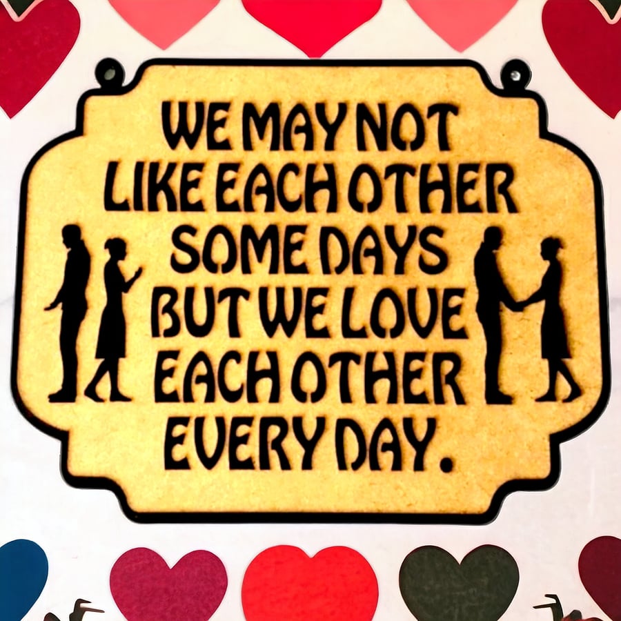 Wooden hanging sign, wall art living room hanging sign. sign of true love