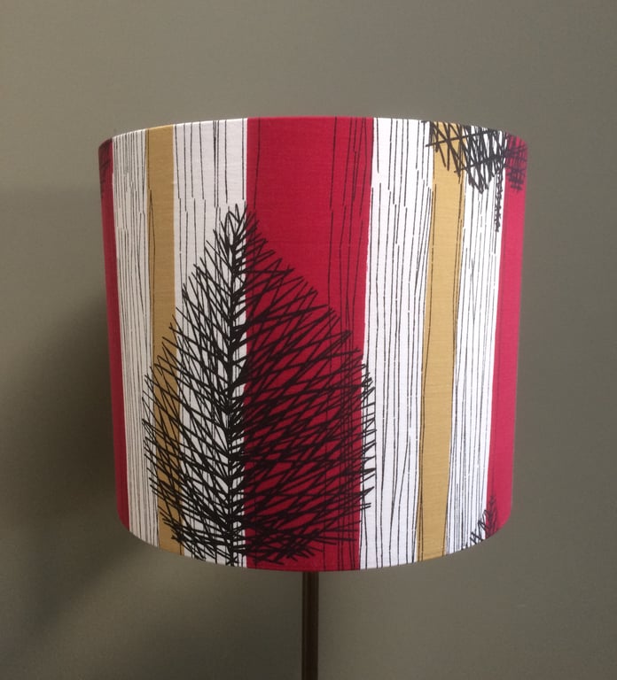 50s 60s Large Leaf NAIRN vintage fabric Lampshade option 