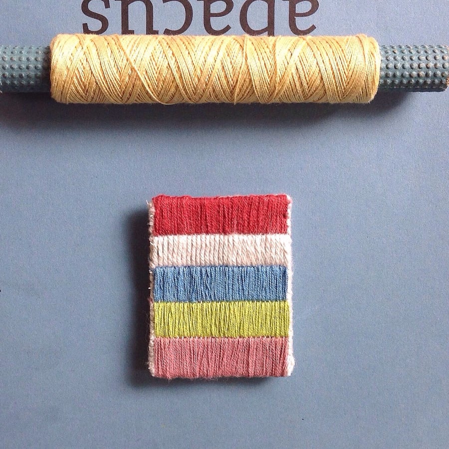 Stripes Modern Hand Stitched Brooch