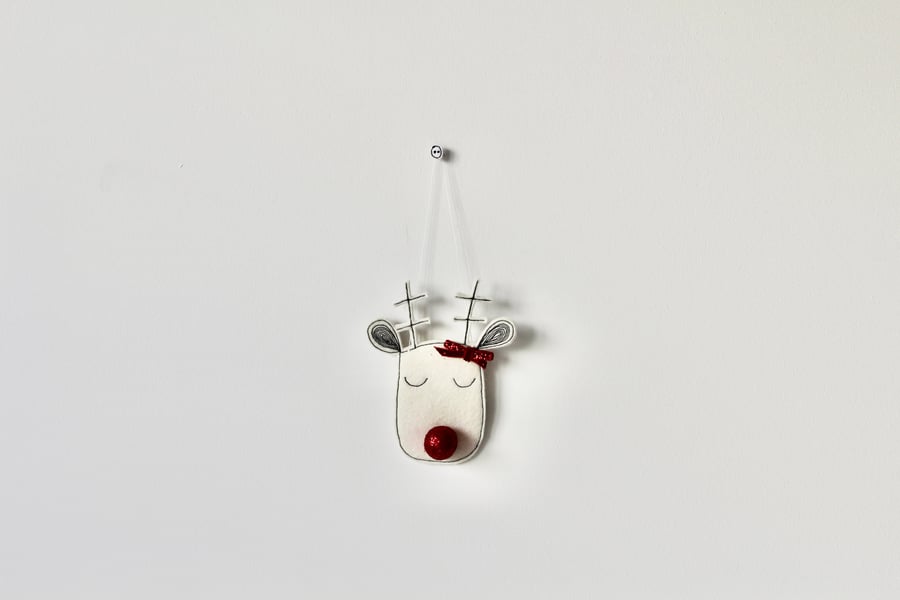 'Sparkly Nose Reindeer'  - Hanging Decoration