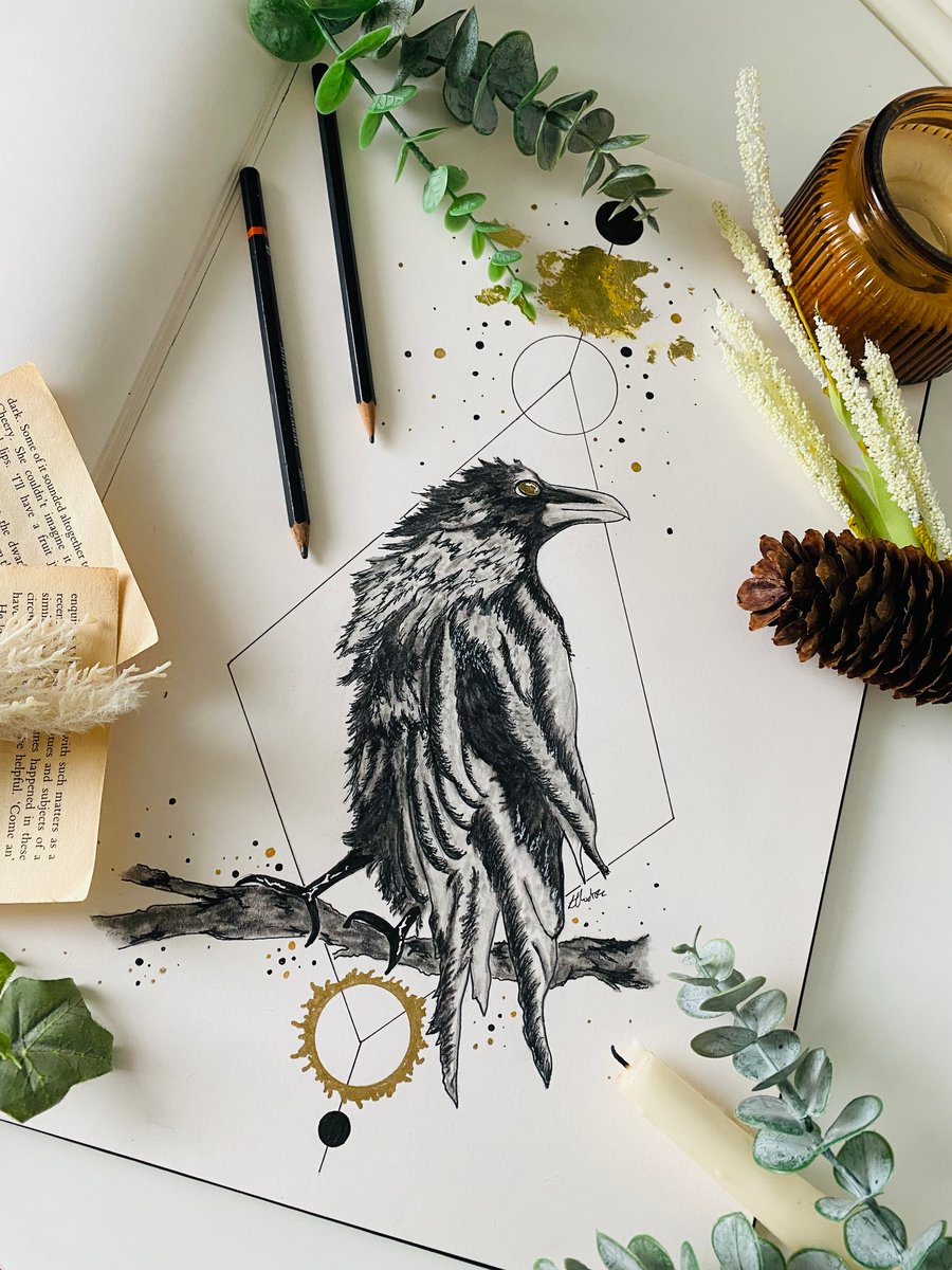 Original Raven Art inspired by Edgar Allan Poe