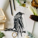 Original Raven Art inspired by Edgar Allan Poe