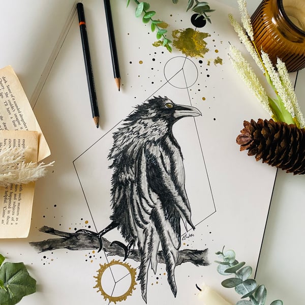 Original Raven Art inspired by Edgar Allan Poe