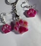 Resin earring and keyring set