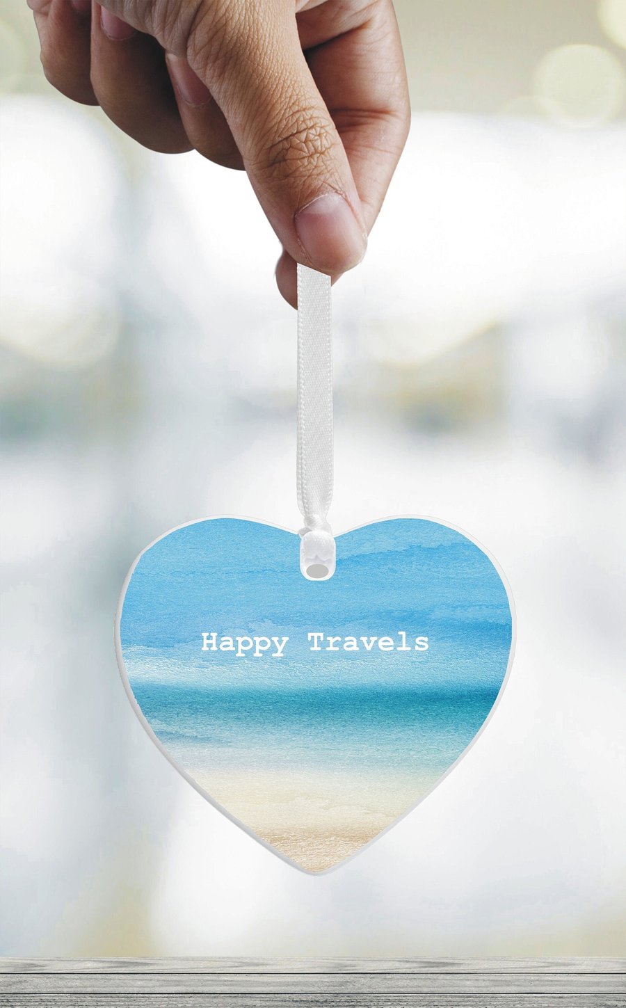 Happy Travels Ceramic Heart Keepsake - Gift for Friend - Bon Voyage - Travelling