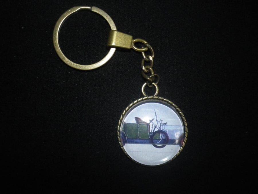 1910 Lagonda Convertible keychain,great car,30mm (1.25") image, vintage setting