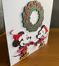 Handmade Minnie & Mickey Christmas Wreath Card - Image 6