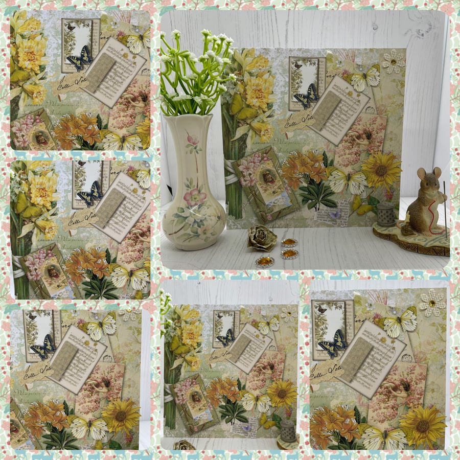 Spring Time Collage Greeting Card