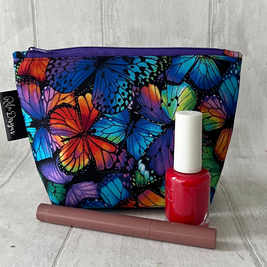 Cosmetic bags bright butterflies 