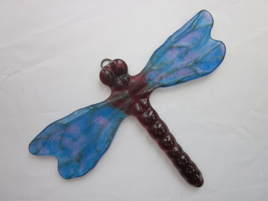 Handmade cast glass dragonfly - Zambezi - suncatcher